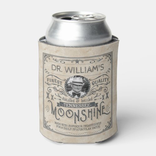Funny Vintage Moonshine Hillbilly Medicine Custom Can Cooler