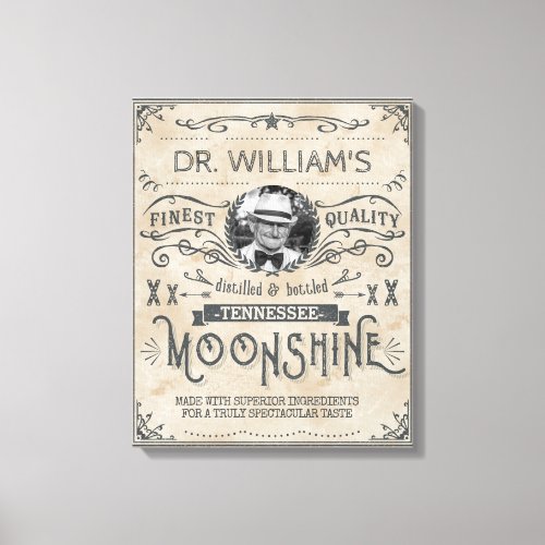 Funny Vintage Moonshine Hillbilly Medicine Custom Canvas Print