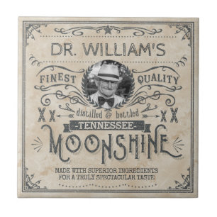 Funny Vintage Moonshine Hillbilly Medicine Custom Ceramic Tile