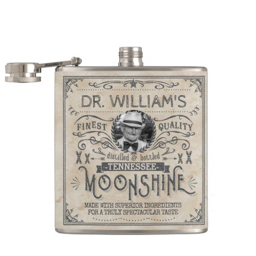 Funny Vintage Moonshine Hillbilly Medicine Custom Flask