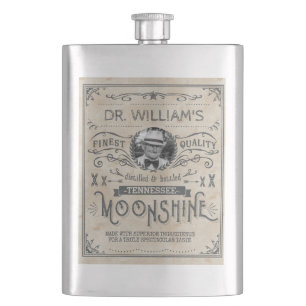 Funny Vintage Moonshine Hillbilly Medicine Custom Flask