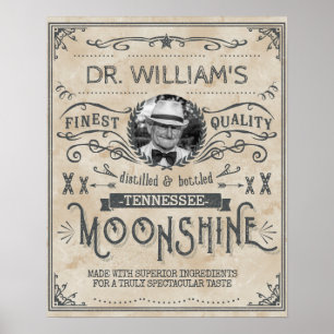 Funny Vintage Moonshine Hillbilly Medicine Custom Poster