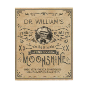 Funny Vintage Moonshine Hillbilly Medicine Custom Wood Wall Art