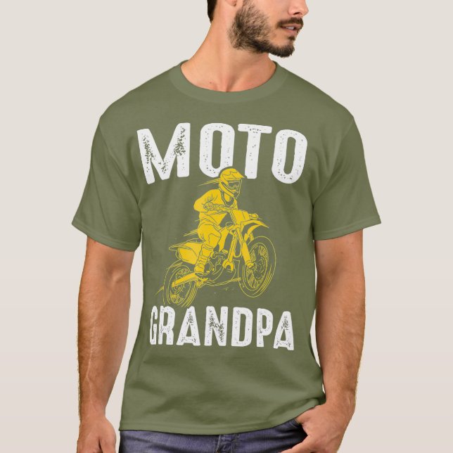 Funny vintage motocross grandpa Dirt Bike T-Shirt (Front)