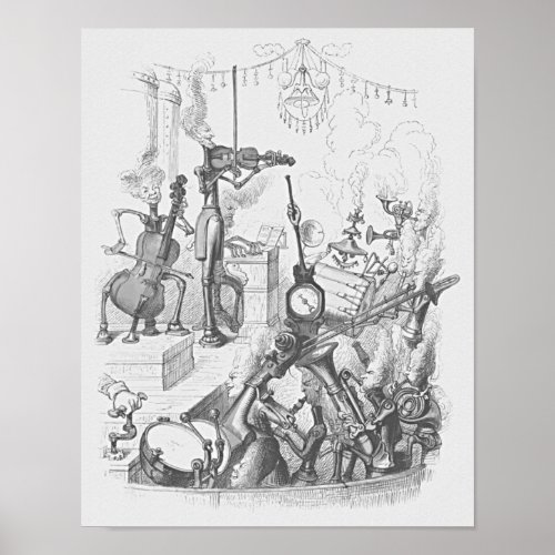 Funny Vintage Music Instrument Orchestra Musician Poster