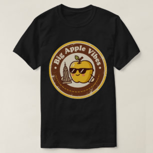 Funny Vintage New York Apple Sunglasses Retro T-Shirt