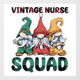 Funny Vintage Nurse Squad Nursing Gnomes Floor Decals