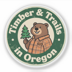 Funny Vintage Oregon Beaver Flannel Evergreen Sticker