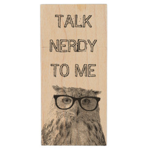 Funny vintage owl USB pen flash drive   talk nerdy