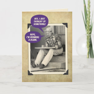 Funny Vintage Photo– Drawing a Blank Forgetfulness Card