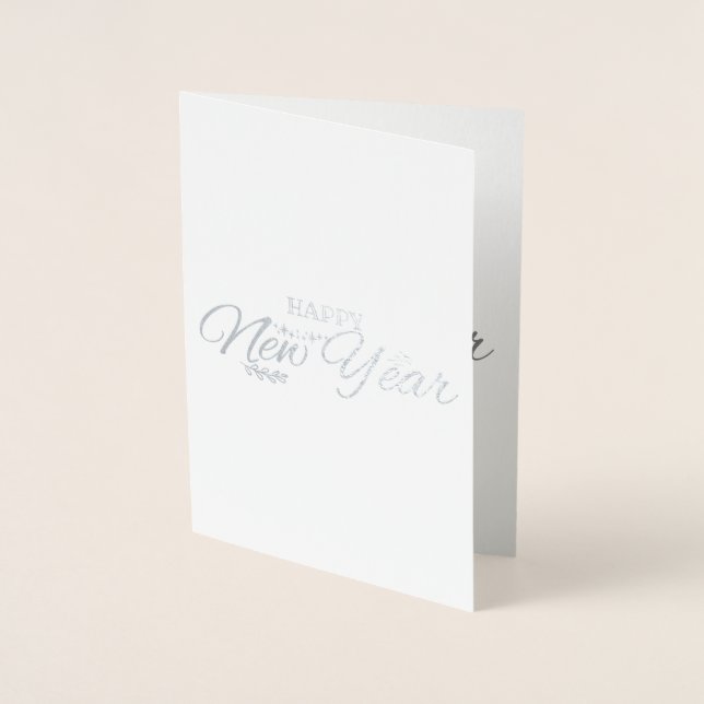 Funny vintage photo - New Year - silver Foil Card (Front)