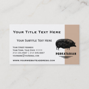 Funny Vintage Pig Bacon Lover Humor Business Card