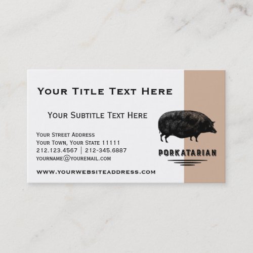 Funny Vintage Pig Bacon Lover Humor Business Card