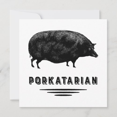 Funny Vintage Pig Bacon Lover Humor Invitation