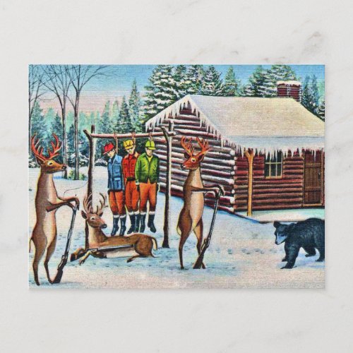 Funny Vintage Postcard Deer Hunting Season