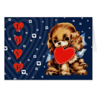 Funny Vintage Puppy Valentine's Day Greeting Cards