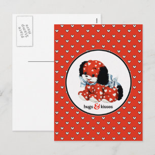 Funny Vintage Puppy Valentine's Day Holiday Postcard