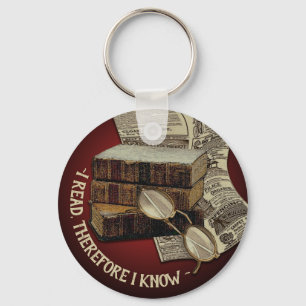 Funny Vintage Reading Keychain