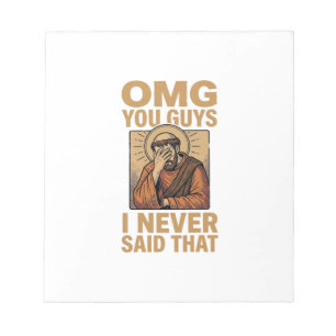 Funny Vintage Religious Facepalm Quote Shirt Desig Notepad
