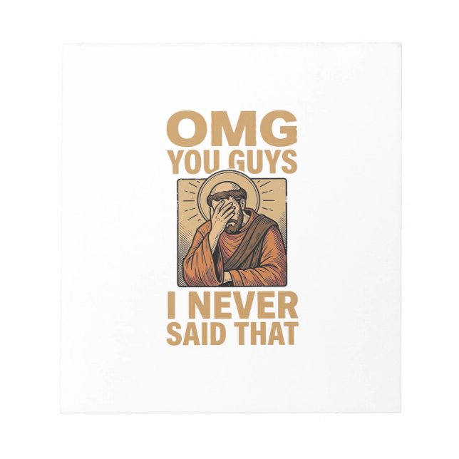 Funny Vintage Religious Facepalm Quote Shirt Desig Notepad (Front)