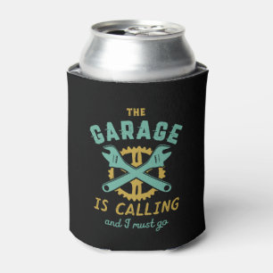 Funny Vintage Repair Mechanic Garage Is Calling Can Cooler