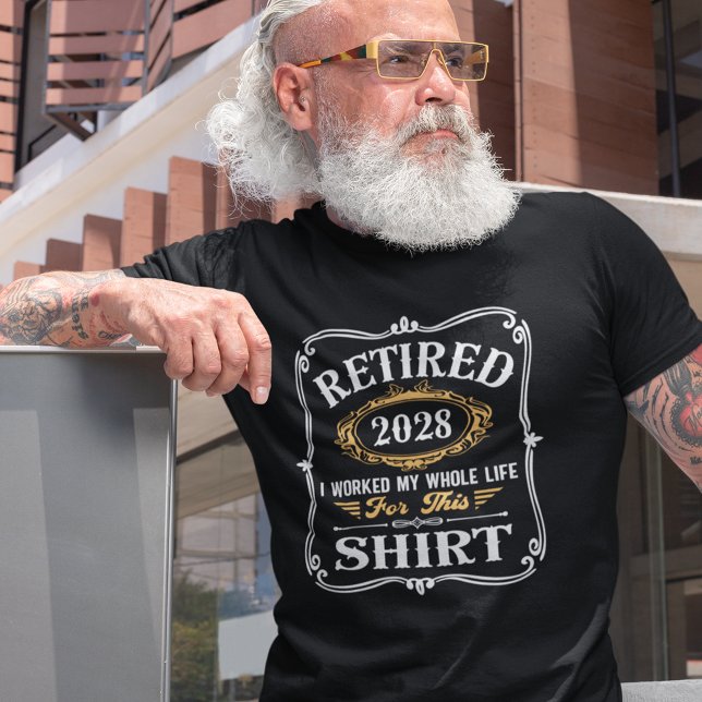 Funny Vintage Retirement Custom Year  T-Shirt (The perfect retirement gift! Click "Personalize this Template" to easily add a custom year.)