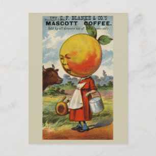 Funny Vintage Retro Coffee Advertisement Postcard