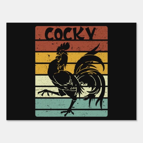Funny Vintage Retro Distressed Cocky Rooster Lover Sign