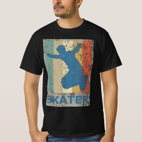 Funny Vintage Retro Style Inline Skater Skating Te T_Shirt