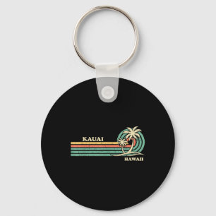 Funny Vintage Retro Summer Vacation Hawaii Kauai B Keychain