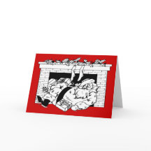 Funny Vintage Santa Claus Making Special Delivery