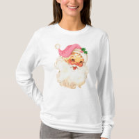 Funny Vintage Santa Claus Pink Christmas Design