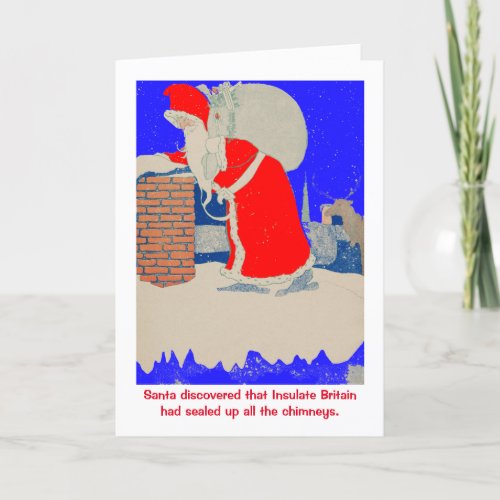 Funny Vintage Santa Climate Change Christmas Holiday Card