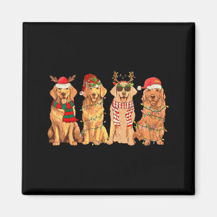 Funny Vintage Santa Golden Retriever Dogs Christma Magnet