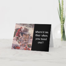 Funny Vintage Santa Holiday Card