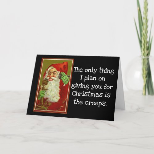 Funny Vintage Santa Holiday Card