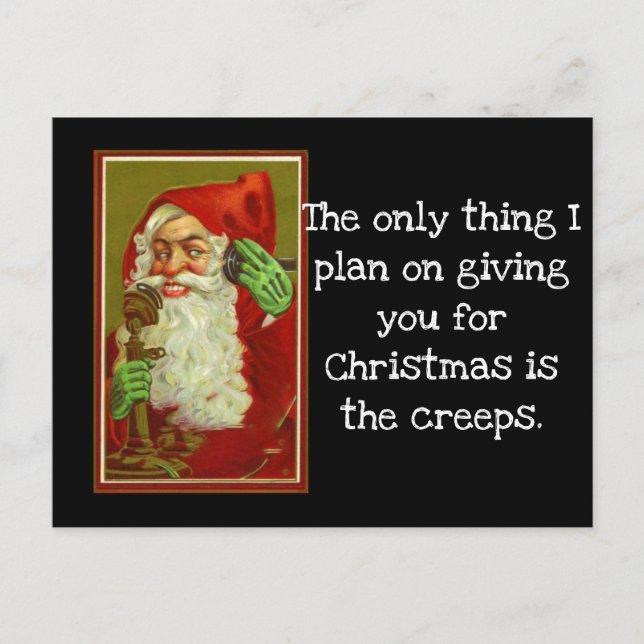 Funny Vintage Santa Holiday Postcard (Front)