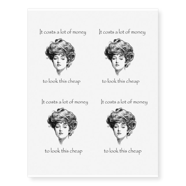 Funny Vintage Sass Temporary Tattoo (Front)