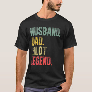 Funny Vintage Shirt Husband Dad Pilot Legend Retro