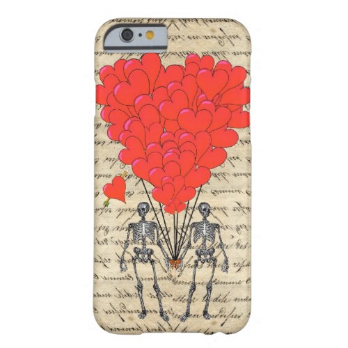 Funny vintage Skeleton and red heart Barely There iPhone 6 Case