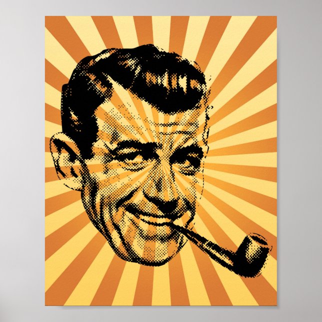 Funny vintage smoke pipe poster (Front)