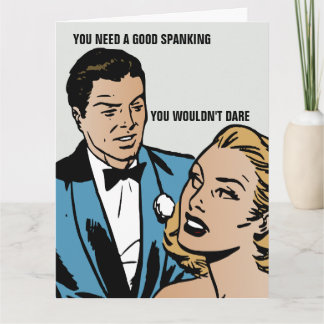 FUNNY VINTAGE SPANKING RETRO BIRTHDAY CARD
