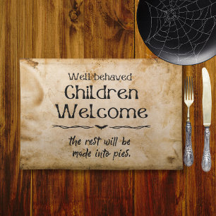 Funny Vintage Stained Halloween Welcome Children Cloth Placemat