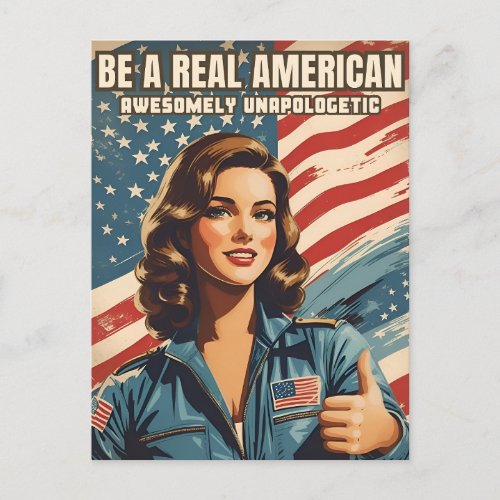 Funny Vintage Style American USA Patriotic Humor  Postcard