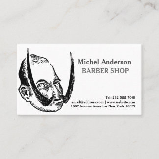 Funny vintage style barber business card