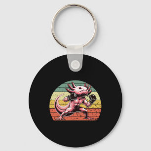 Funny Vintage Style Boxing Axolotl Boxer Great Box Keychain