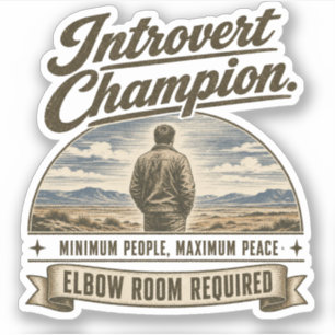 Funny vintage-style introvert design sticker