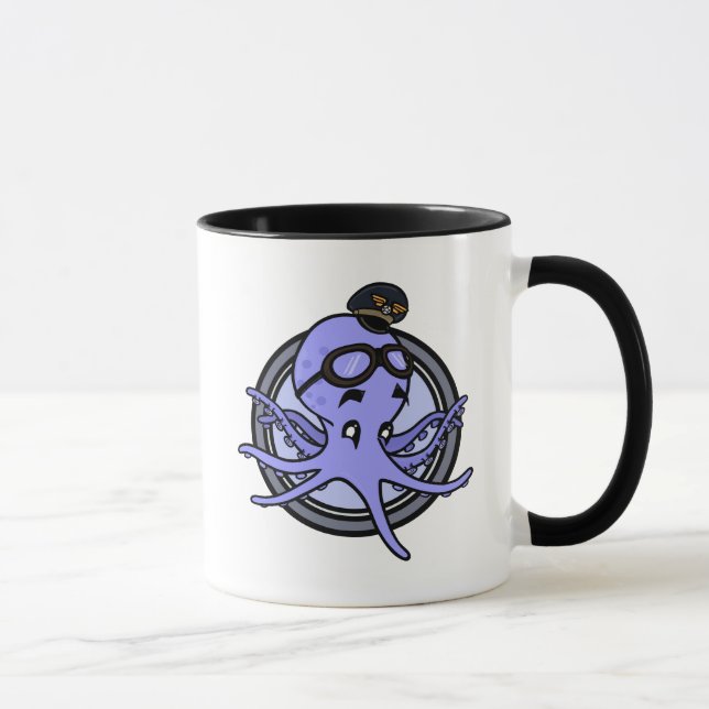 FUNNY VINTAGE STYLE OCTOPUS RINGER MUG (Right)