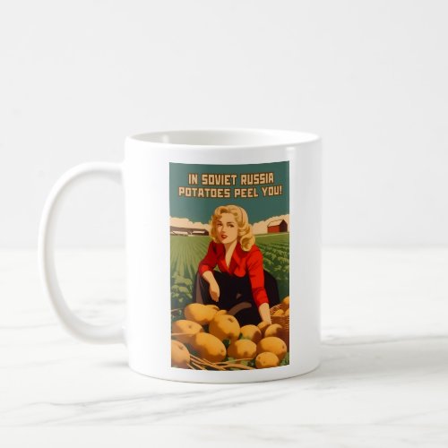 Funny Vintage Style Soviet USSR Potato Humor Coffee Mug