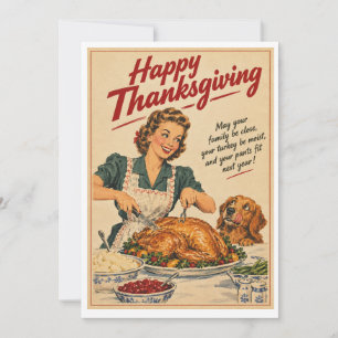 Funny Vintage Style Thanksgiving Card